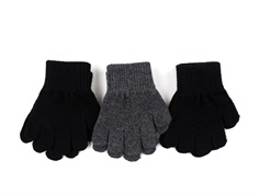 Mikk-line black/antrazite fingerless gloves wool/synthetic (3-pack)